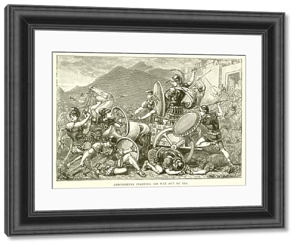 Aristomenes fighting his way out of Ira (engraving)