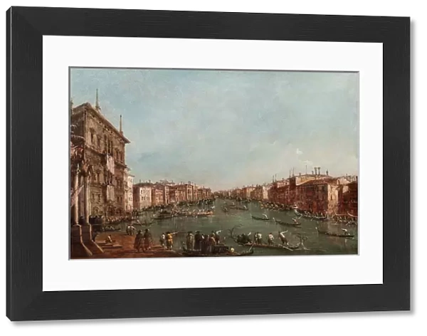 A Regatta on the Grand Canal, Venice (oil on panel)