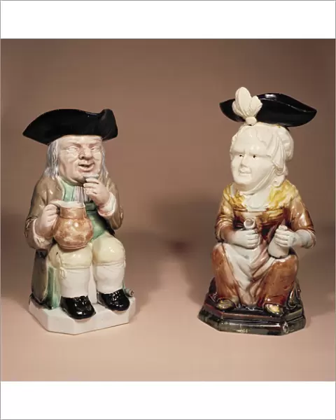 Toby jug and Martha Gunn jug by R. Wood, c. 1770 (stoneware)