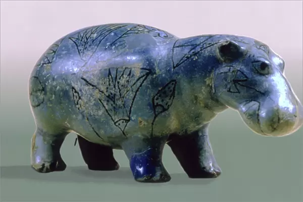 Statuette of a hippopotamus, 11th-12th Dynasty, c. 2000 BC (glass)