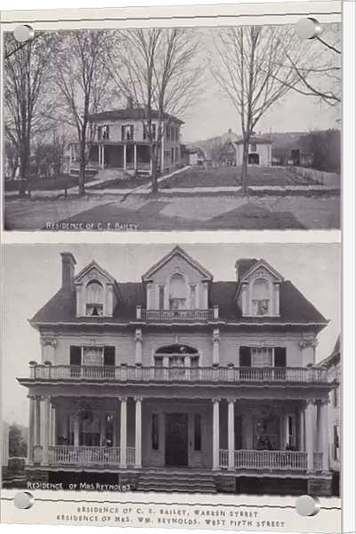 Jamestown, NY: Residence of C E Bailey, Warren Street; Residence of Mrs Wm Reynolds, West Fifth Street (b  /  w photo)