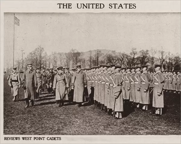 Prince of Wales inspecting West Point cadets, United States (b  /  w photo)