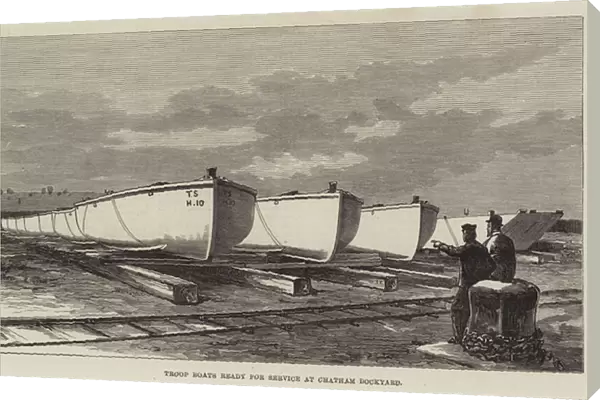 Troop Boats ready for Service at Chatham Dockyard (engraving)