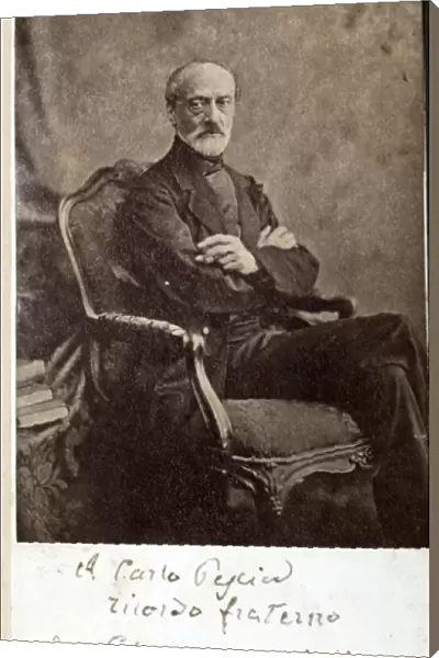 Portrait of Giuseppe Mazzini, with autograph(b  /  w photo)