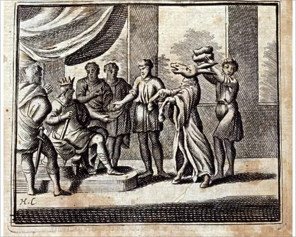 The Charlatan. Fables by Jean de La Fontaine (1621-95). Illustration by Francois Chauveau