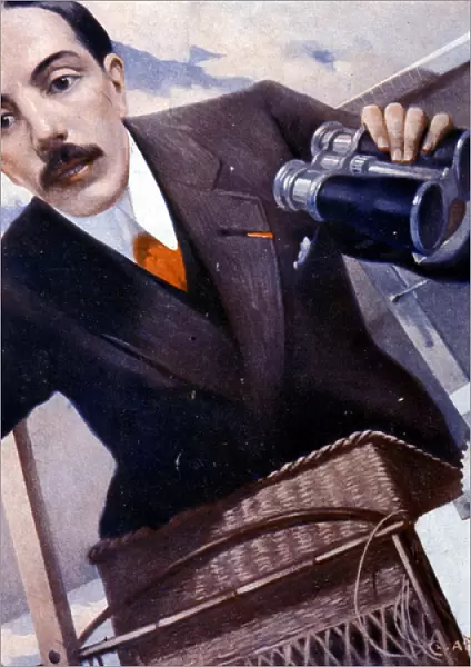 Portrait of Alberto Santos - Dumont (1873 - 1932), Brazilian aeronautic by Damian