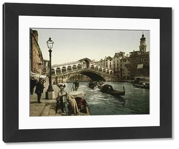 Rialto Bridge Venice, c. 1900 (photochrom)