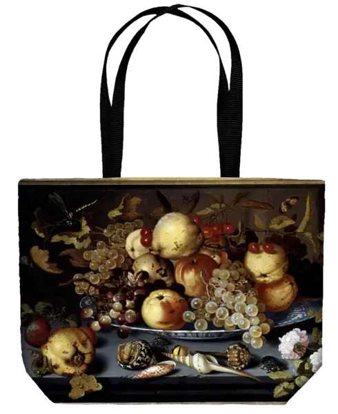 Still life of fruits, flowers, shells and insects. Painting by Balthasar Van Der Ast