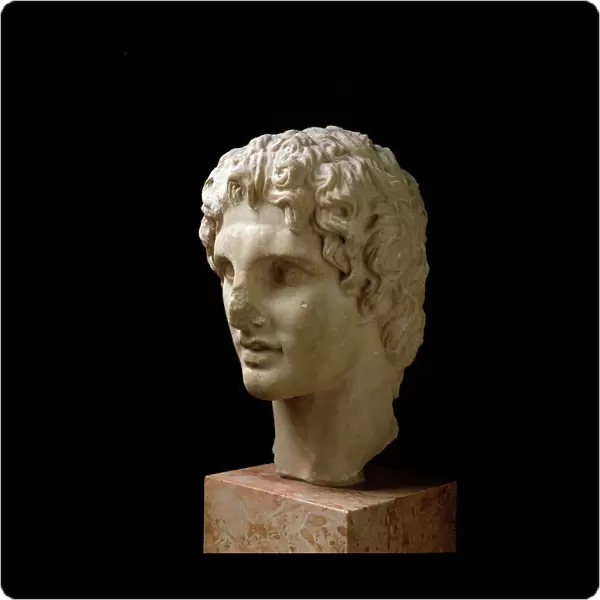 Head of Alexander the Great (356-323 BC) young Leochares marble sculpture (4th century BC