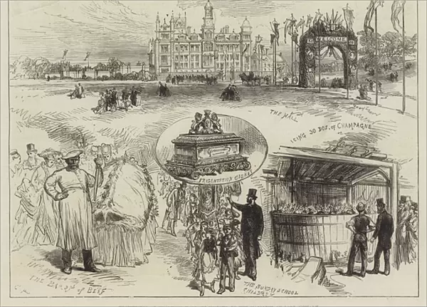 Festivities at Thoresby Hall, in Honour of the Majority of Lord Newark (engraving)