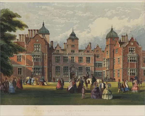 The Queens Visit to Warwickshire, Aston Hall (chromolitho)