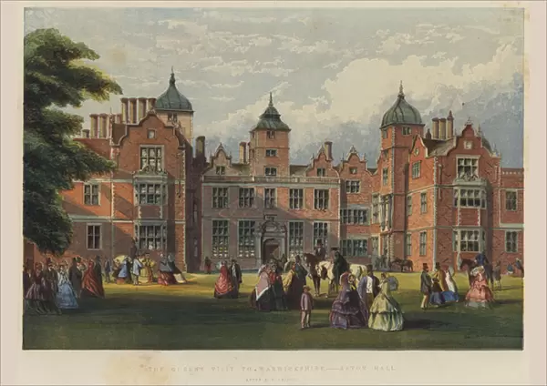 The Queens Visit to Warwickshire, Aston Hall (chromolitho)