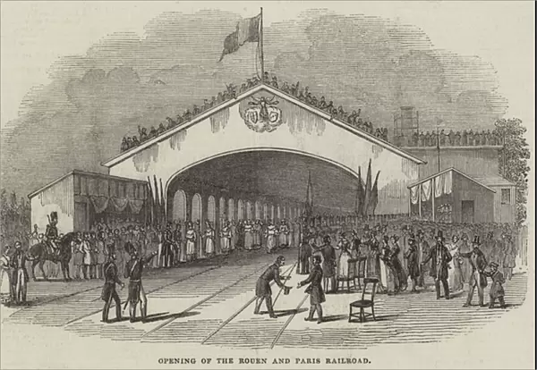Opening of the Rouen and Paris Railroad (engraving)
