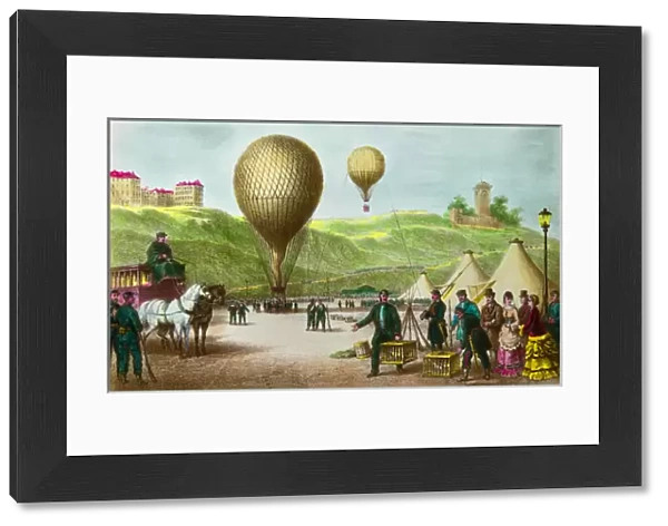 Departing a balloon post and passenger pigeons at the Paris siege in 1870