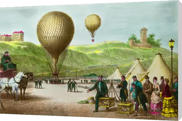 Departing a balloon post and passenger pigeons at the Paris siege in 1870