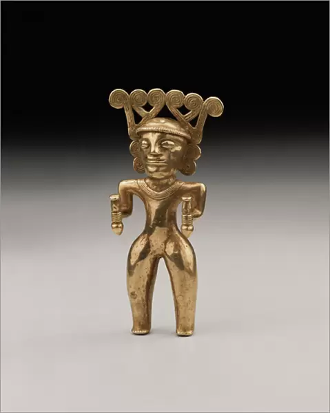 A rare International style gold figure of a Shaman, probably from Panama or Costa Rica, c