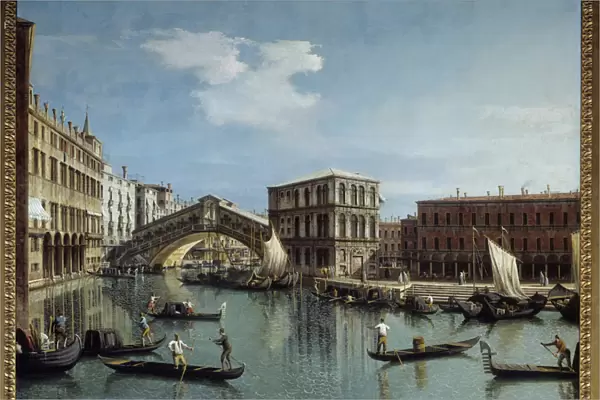 Le pont du Rialto a Venice Painting by Antonio Canal Dit Il Canaletto (1697-1768