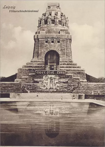 Monument to the Battle of the Nations (1813), Leipzig, Germany (b  /  w photo)