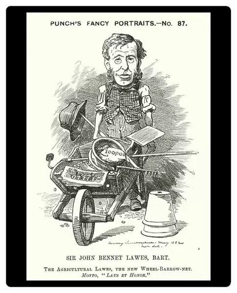 Punch cartoon: John Bennet Lawes, English entrepreneur and agricultural scientist (engraving)