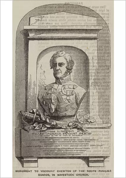 Monument to Viscount Chewton of the Scots Fusilier Guards, in Navestock Church (engraving)