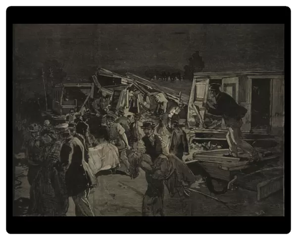 The Derailment at Moirans, from Le Petit Parisien, 8th November 1891 (litho)