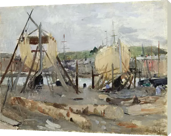 Boat building, 1874 (oil on canvas)