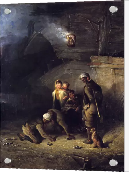 Pitmen Playing at Quoits (oil on canvas)