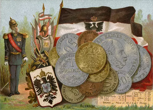 Kaiser Wilhelm I standing beside the flag of the Kingdom of Prussia