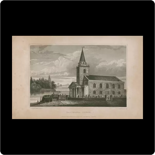 General view of the Battersea Church (engraving)