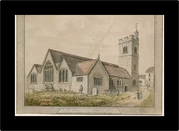 St Marys (old church), Islington (coloured engraving)