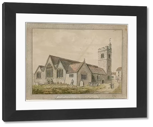 St Marys (old church), Islington (coloured engraving)