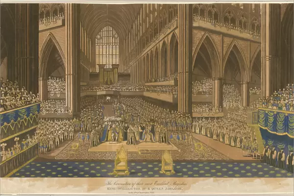 Coronation of King William IV and Queen Adelaide on 8 September 1831 (coloured engraving)