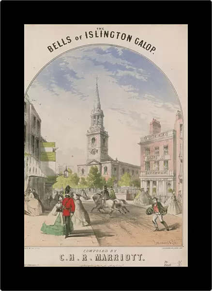The Bells of Islington Gallop (colour litho)