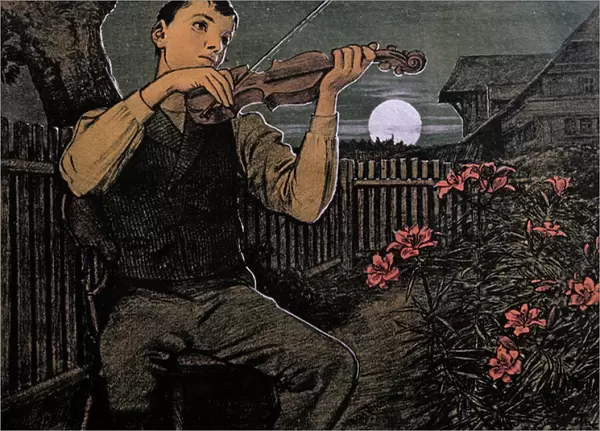 Violin player to the Moon (alograph print)