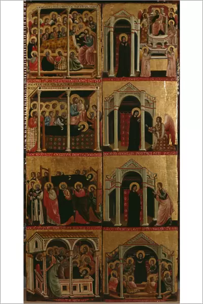Tryptic of the Virgin, right and left panels (see also 279476 and 279477) (oil on panel)