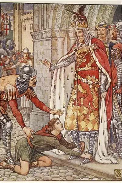 Young Owen Appeals to the King, from Stories of the Knights of the Round Table