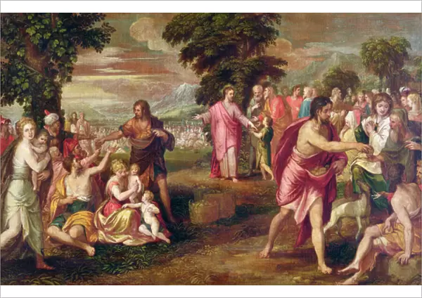 The Feeding of the Five Thousand (oil on canvas)