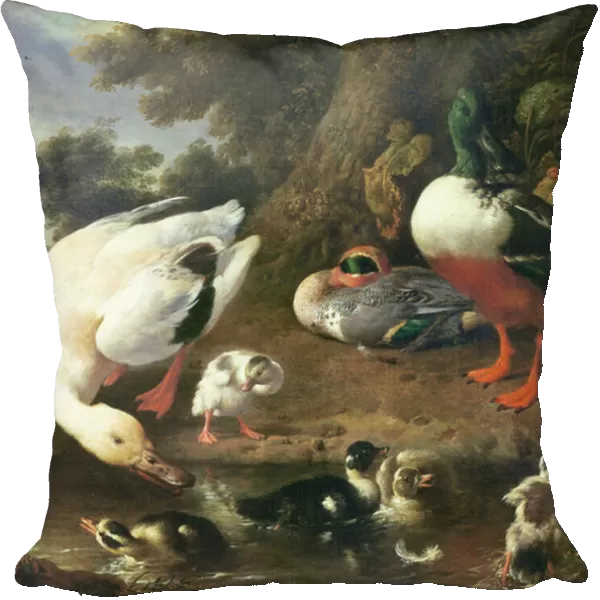 Farmyard ducks (oil on canvas)