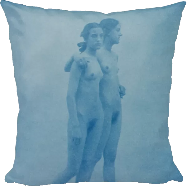 Two Models embracing, 1904 (cyanotype)