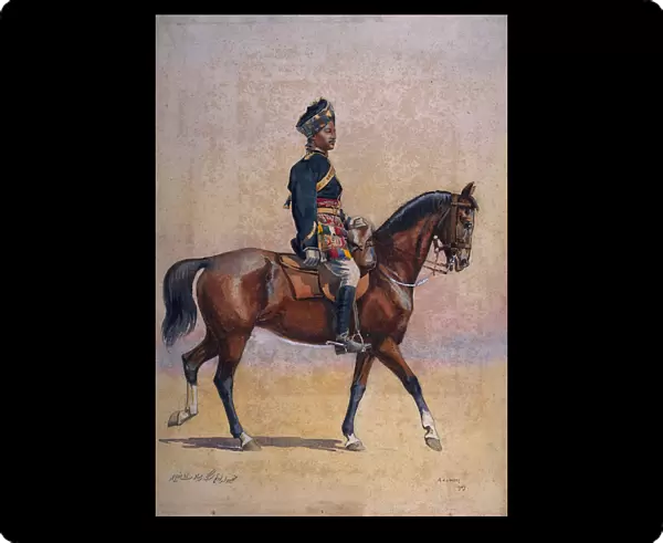 Soldier of the 12th Cavalry, Jemadar, Dogra, illustration for Armies of India