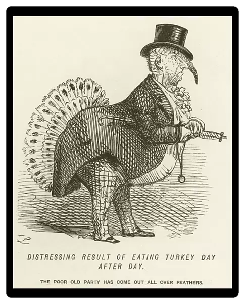 Distressing Result of Eating Turkey Day after Day (engraving)