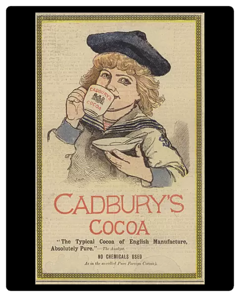 Advertisement for Cadburys Cocoa (colour litho)