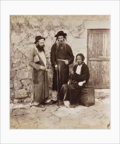 Portrait of three Jewish men in Jerusalem