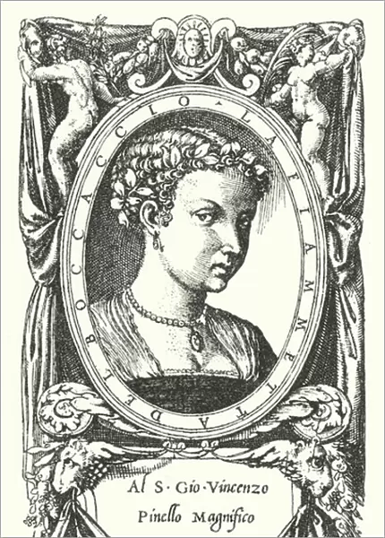 The Lady Fiammetta, subject of Giovanni Boccaccios novel Elegia di Madonna Fiammetta (engraving)