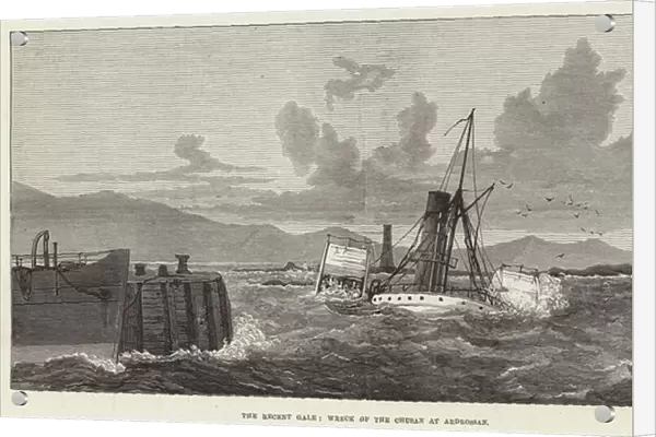 The Recent Gale, Wreck of the Chusan at Ardrossan (engraving)