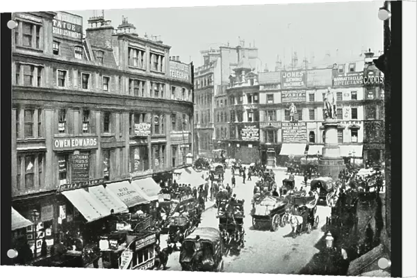 King William Street, looking north, City of London, 1895 (b  /  w photo)