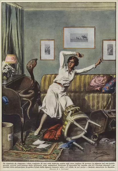 A novel attack was carried out in an Indian city, against a rich Englishwoman (Colour Litho)