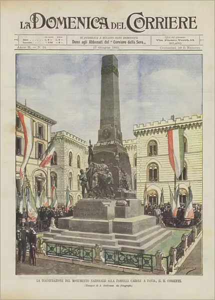 The Inauguration Of The National Monument To The Cairoli Family In Pavia, Il 14 Corrente (colour litho)