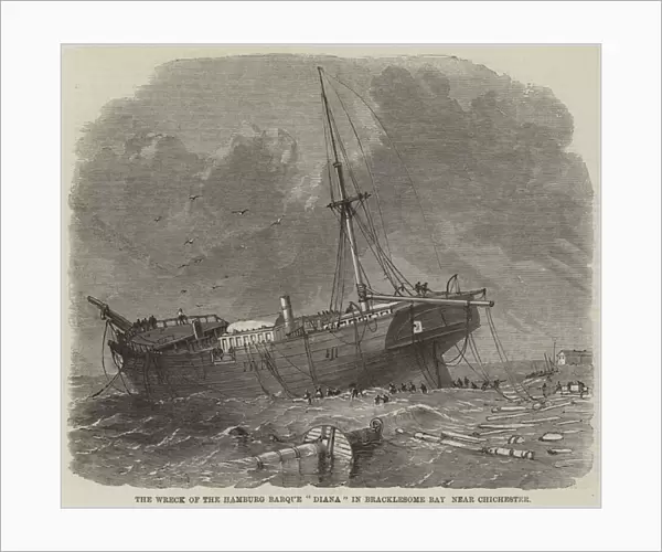 The Wreck of the Hamburg Barque 'Diana'in Bracklesome Bay near Chichester (engraving)