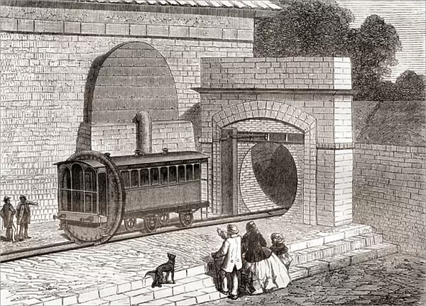 The entrance to The Crystal Palace pneumatic railway, from Les Merveilles de la Science